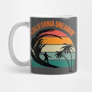 California Dreamin' Surf Shirt Vintage Inspired Casual Summer Top, Unique Gift for Beach Lovers, Surfers, Californians Mug